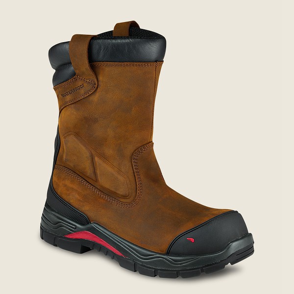 Red Wing Safety Boots King Toe® Adc - 10-Inch Waterproof Toe Pull-On - Brune/Svart - Herre 2059-HKPJ